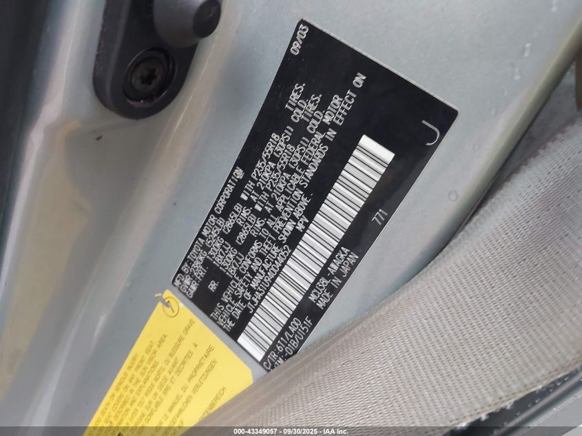 2004 Lexus Rx 330 VIN: JTJHA31U940044052 Lot: 43349057