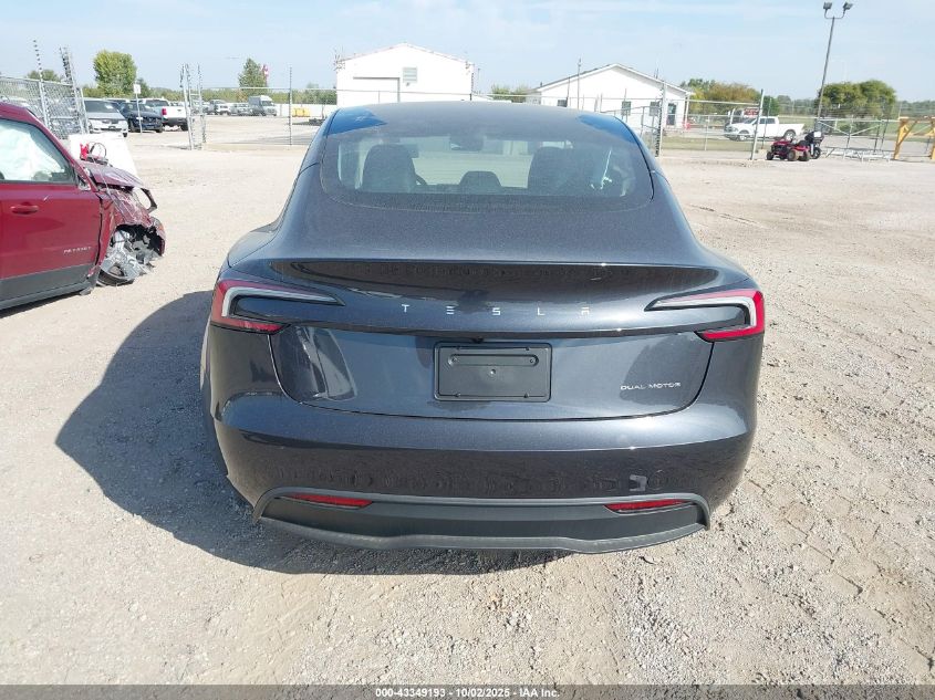2025 Tesla Model 3 Long Range All-Wheel Drive VIN: 5YJ3E1EB0SF051453 Lot: 43349193