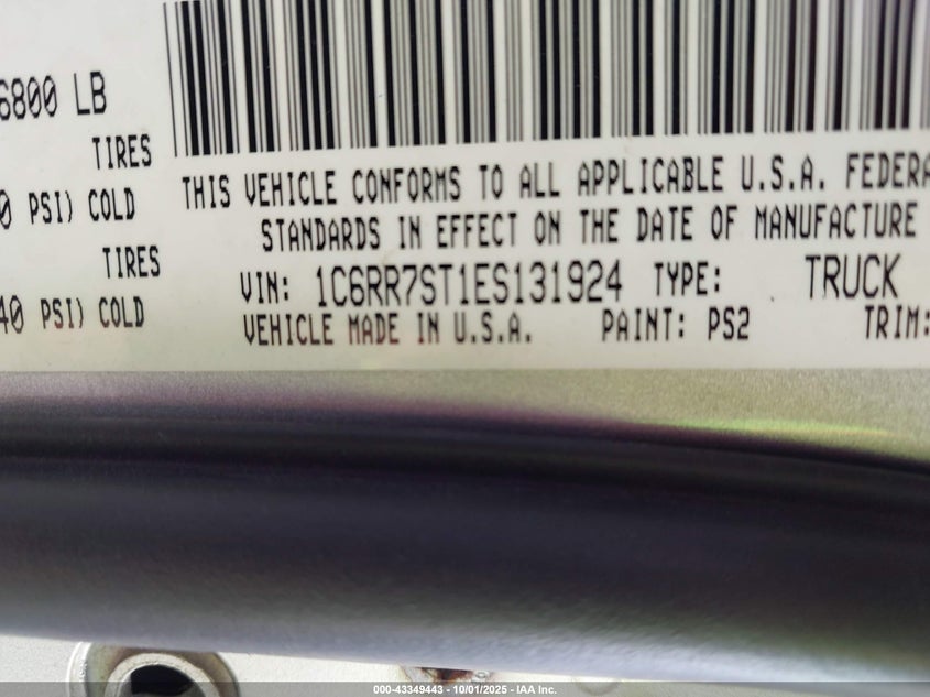 2014 RAM 1500 TRADESMAN 1C6RR7ST1ES131924