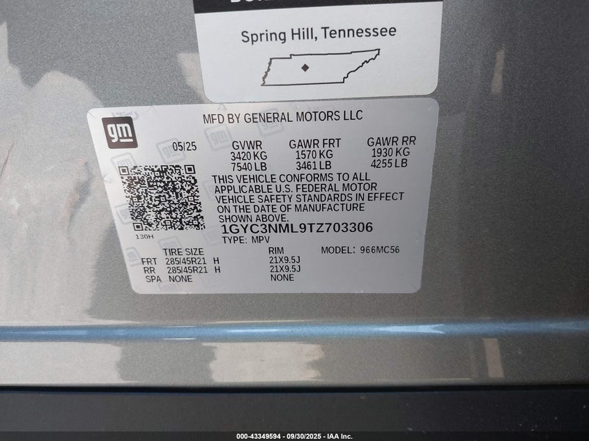 2026 CADILLAC VISTIQ SPORT 1GYC3NML9TZ703306