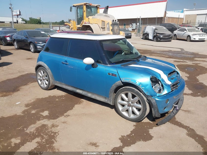 2003 Mini Cooper S blue hatchback gasoline WMWRE33483TD74108 photo #1