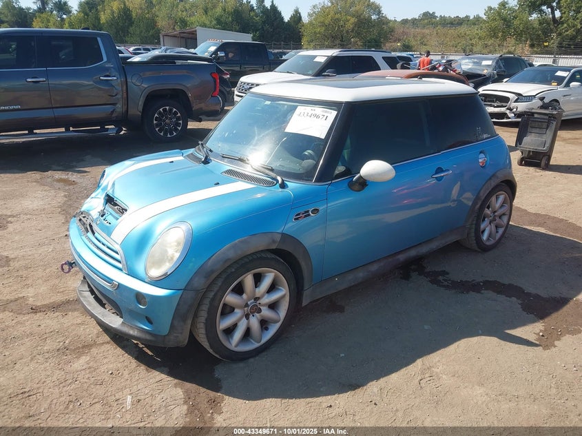 2003 Mini Cooper S blue hatchback gasoline WMWRE33483TD74108 photo #3