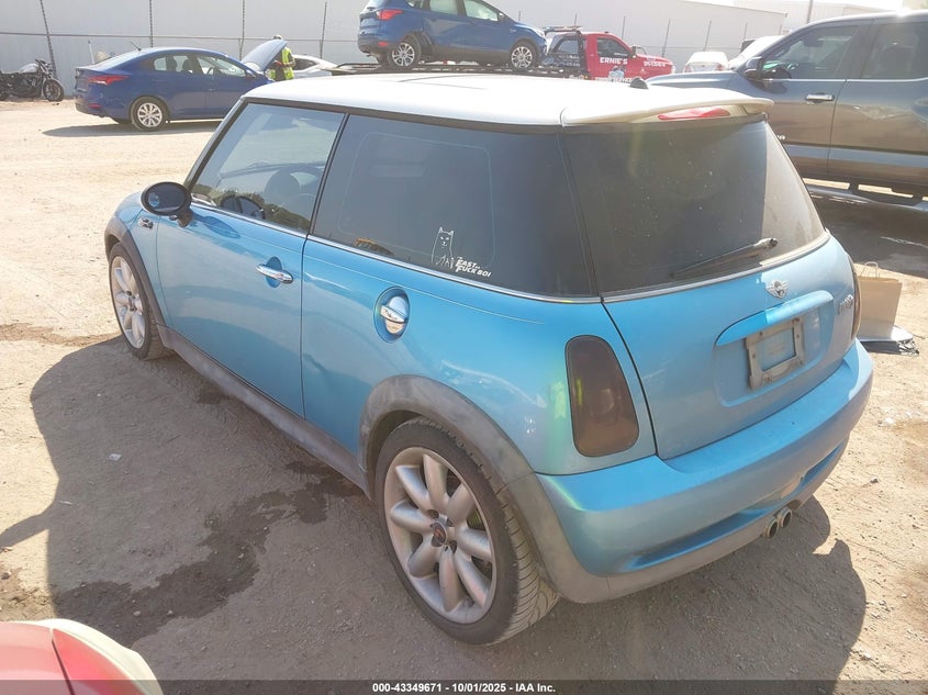 2003 Mini Cooper S blue hatchback gasoline WMWRE33483TD74108 photo #4