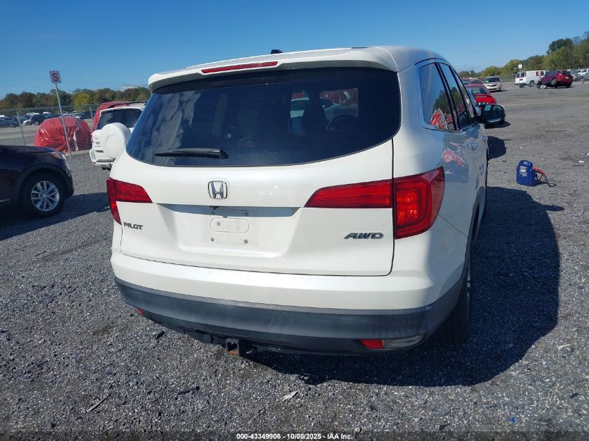 2016 Honda Pilot Ex-L VIN: 5FNYF6H85GB052458 Lot: 43349906