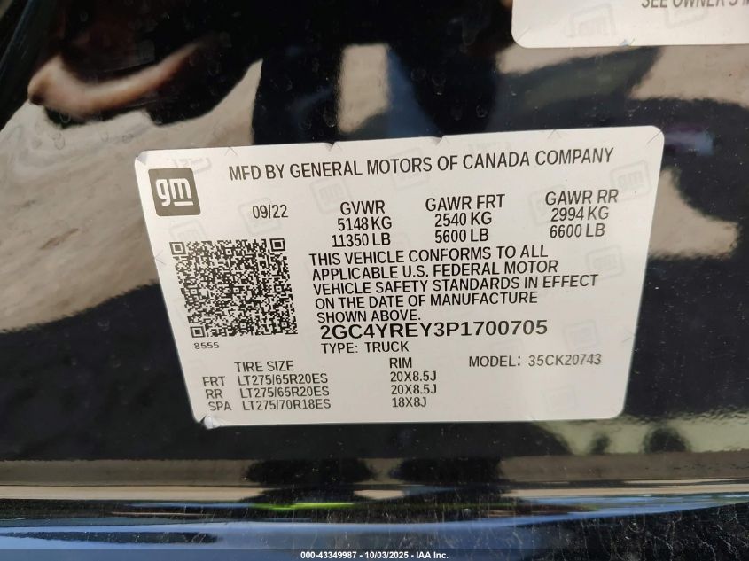 2023 Chevrolet Silverado 2500 - 2GC4YREY3P1700705