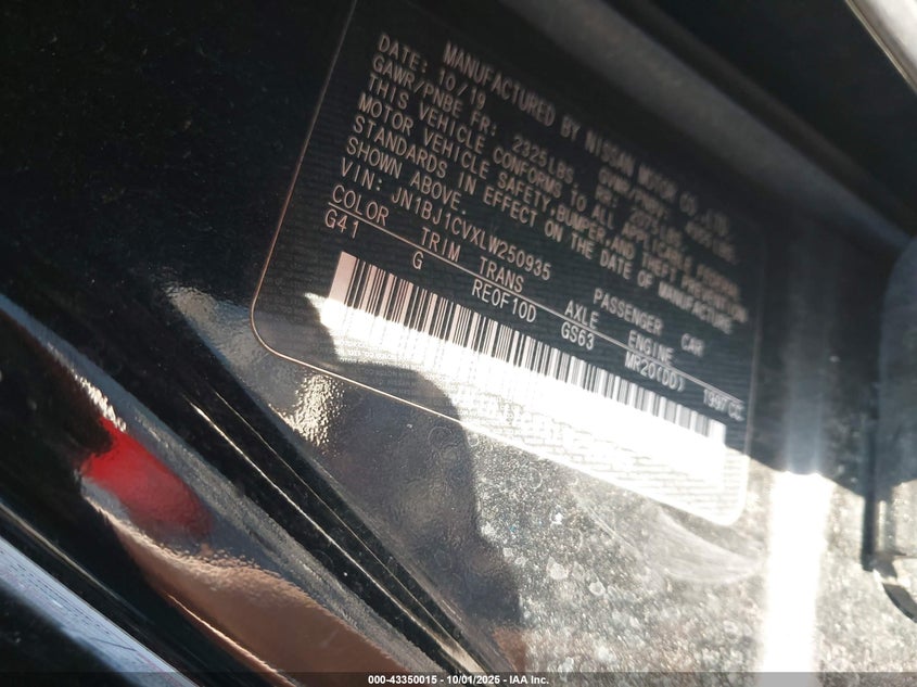 2020 Nissan Rogue Sport S Fwd Xtronic Cvt VIN: JN1BJ1CVXLW250935 Lot: 43350015