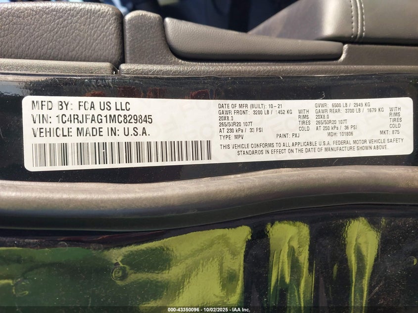 2021 JEEP GRAND CHEROKEE LAREDO X 4X4 - 1C4RJFAG1MC829845