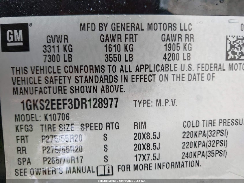 2013 GMC YUKON DENALI - 1GKS2EEF3DR128977