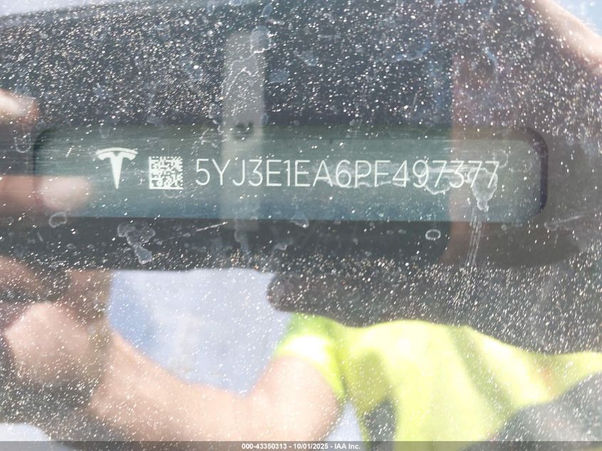 2023 Tesla Model 3 Rear-Wheel Drive VIN: 5YJ3E1EA6PF497377 Lot: 43350313