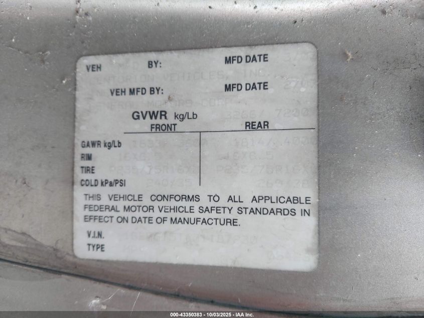 2003 Chevrolet Express Upfitter VIN: 1GBFG15T431187230 Lot: 43350383