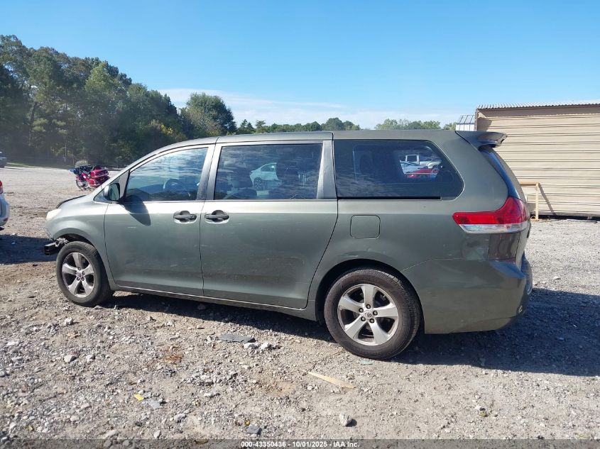 2012 Toyota Sienna Base V6 7 Passenger VIN: 5TDZK3DC4CS209850 Lot: 43350436