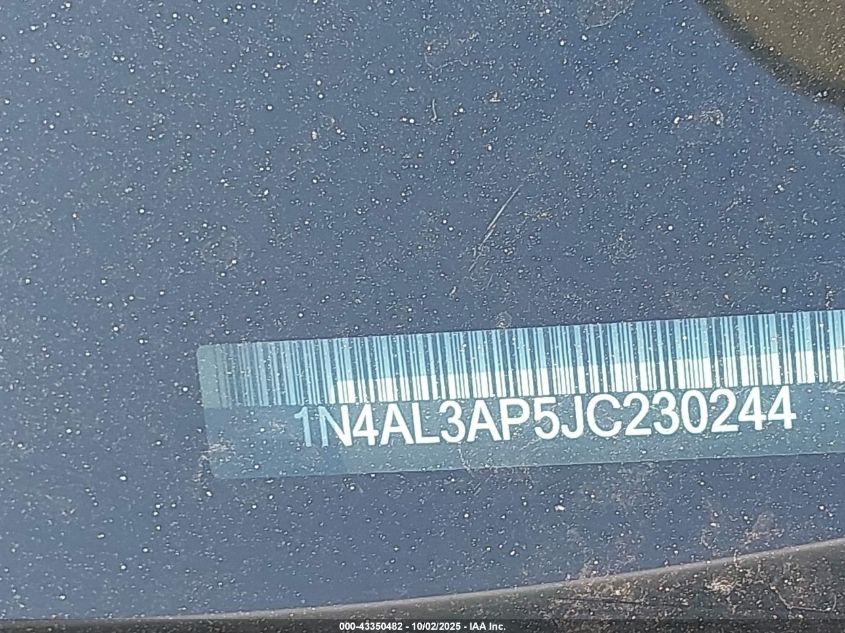 2018 Nissan Altima 2.5 S VIN: 1N4AL3AP5JC230244 Lot: 43350482