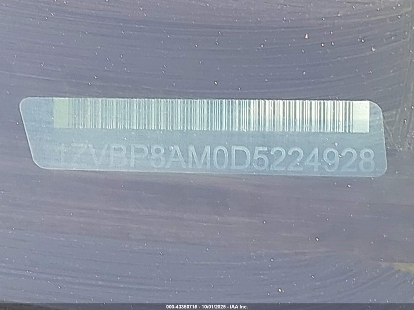 2013 FORD MUSTANG V6 PREMIUM 1ZVBP8AM0D5224928