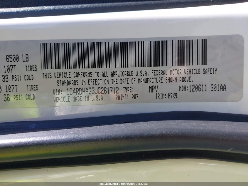 2018 DODGE DURANGO SXT RWD - 1C4RDHAG3JC261712