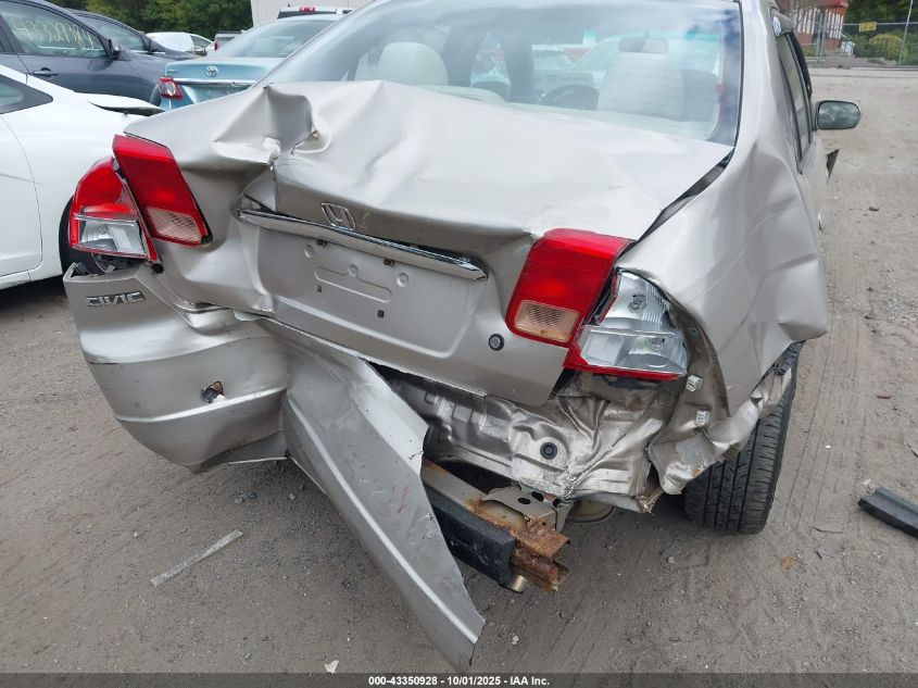 2001 Honda Civic Ex VIN: 2HGES26781H562615 Lot: 43350928