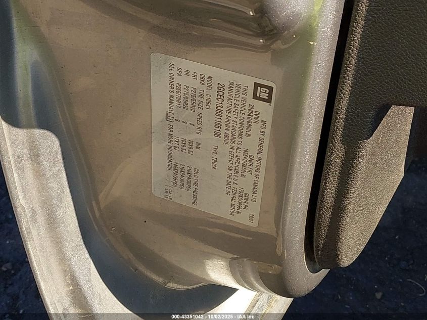 2008 Chevrolet Silverado 1500 Lt1 VIN: 2GCEC13J681165106 Lot: 43351042