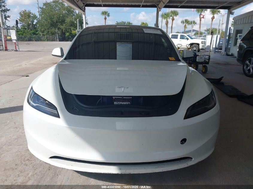 2025 Tesla Model 3 Long Range Rear-Wheel Drive VIN: 5YJ3E1EA7SF988419 Lot: 43351050