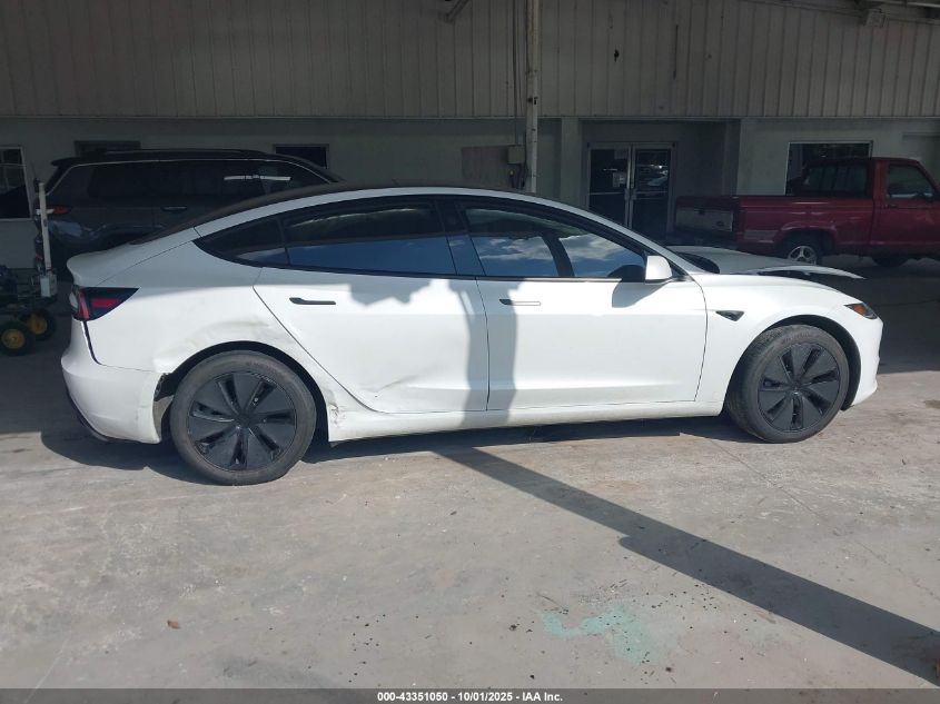 2025 Tesla Model 3 Long Range Rear-Wheel Drive VIN: 5YJ3E1EA7SF988419 Lot: 43351050
