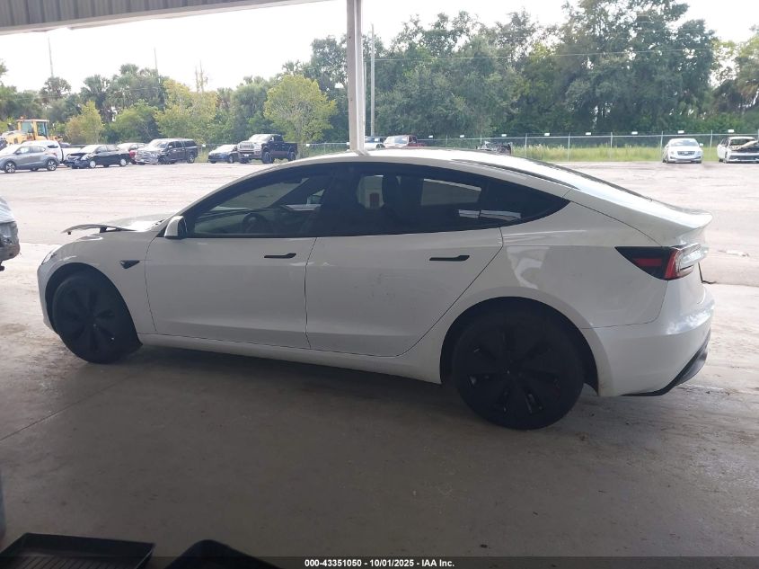 2025 Tesla Model 3 Long Range Rear-Wheel Drive VIN: 5YJ3E1EA7SF988419 Lot: 43351050