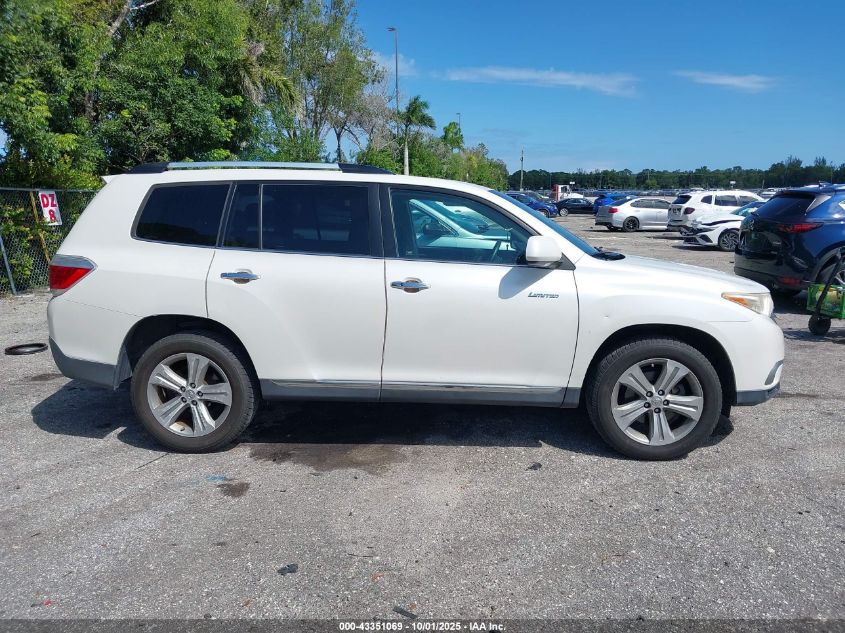 2013 Toyota Highlander Limited V6 VIN: 5TDYK3EH5DS123941 Lot: 43351069