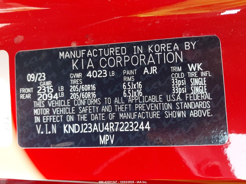 2024 KIA SOUL LX - KNDJ23AU4R7223244