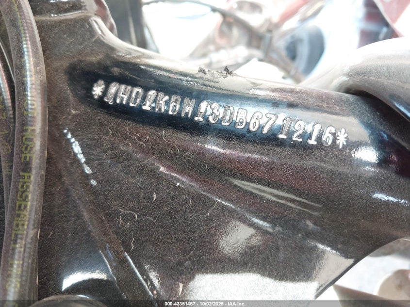 2013 Harley-Davidson Flhx Street Glide VIN: 1HD1KBM13DB671216 Lot: 43351467