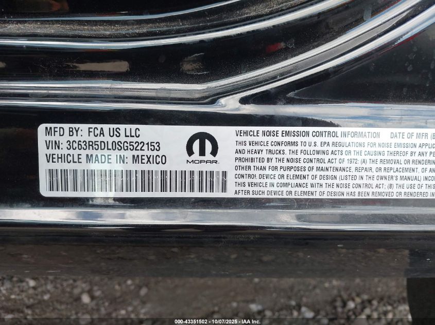 2025 Ram 2500 Lone Star 4X4 6'4 Box VIN: 3C63R5DL0SG522153 Lot: 43351502