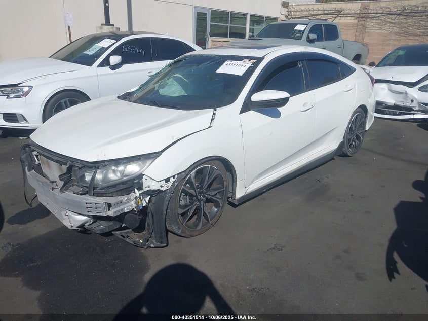 2018 Honda Civic Si white sedan gasoline 2HGFC1E58JH701976 photo #3