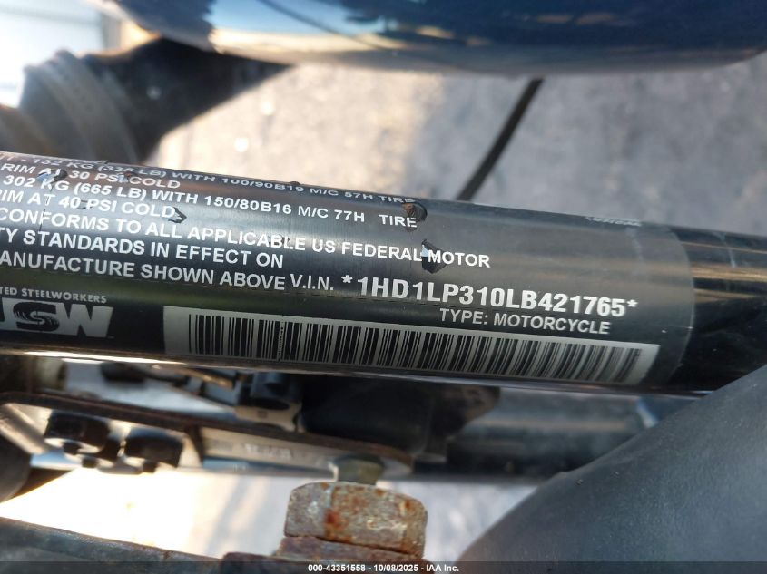 2020 Harley-Davidson Xl1200 Ns VIN: 1HD1LP310LB421765 Lot: 43351558