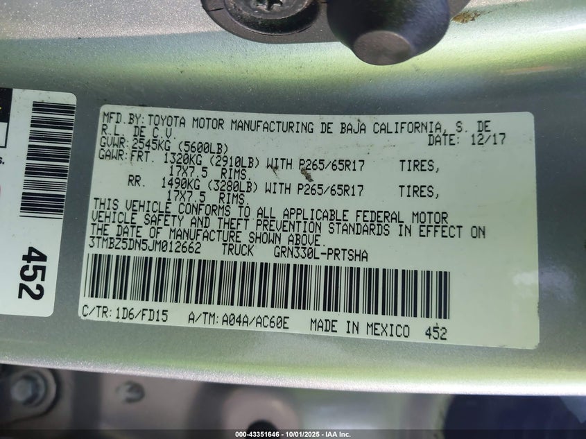 2018 TOYOTA TACOMA TRD SPORT - 3TMBZ5DN5JM012662