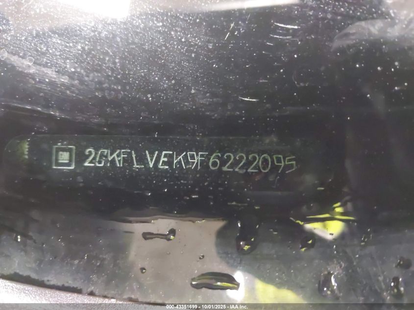 2015 GMC Terrain Sle-1 VIN: 2GKFLVEK9F6222095 Lot: 43351699