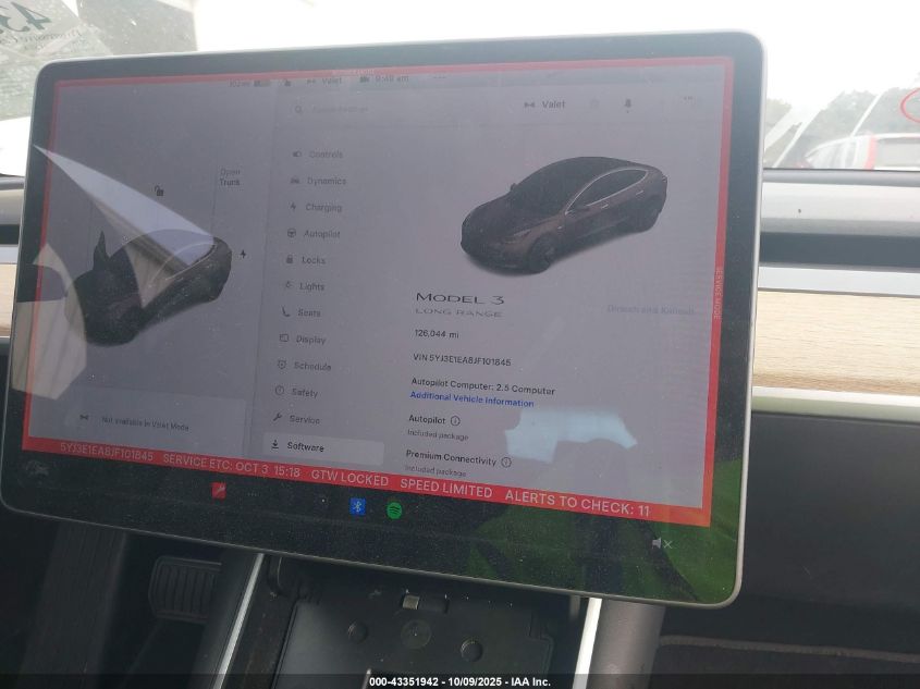 2018 Tesla Model 3 Long Range/Mid Range VIN: 5YJ3E1EA8JF101845 Lot: 43351942