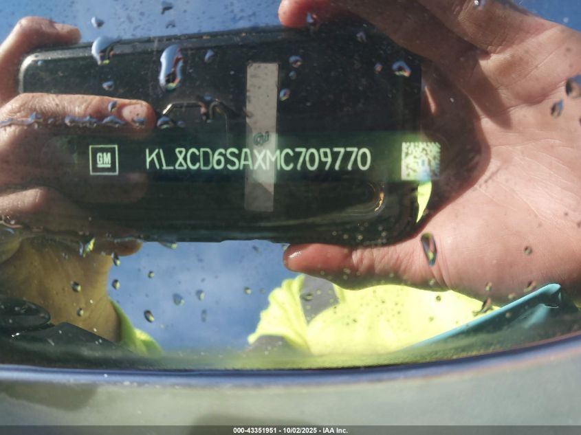 2021 Chevrolet Spark Fwd 1Lt Automatic VIN: KL8CD6SAXMC709770 Lot: 43351951