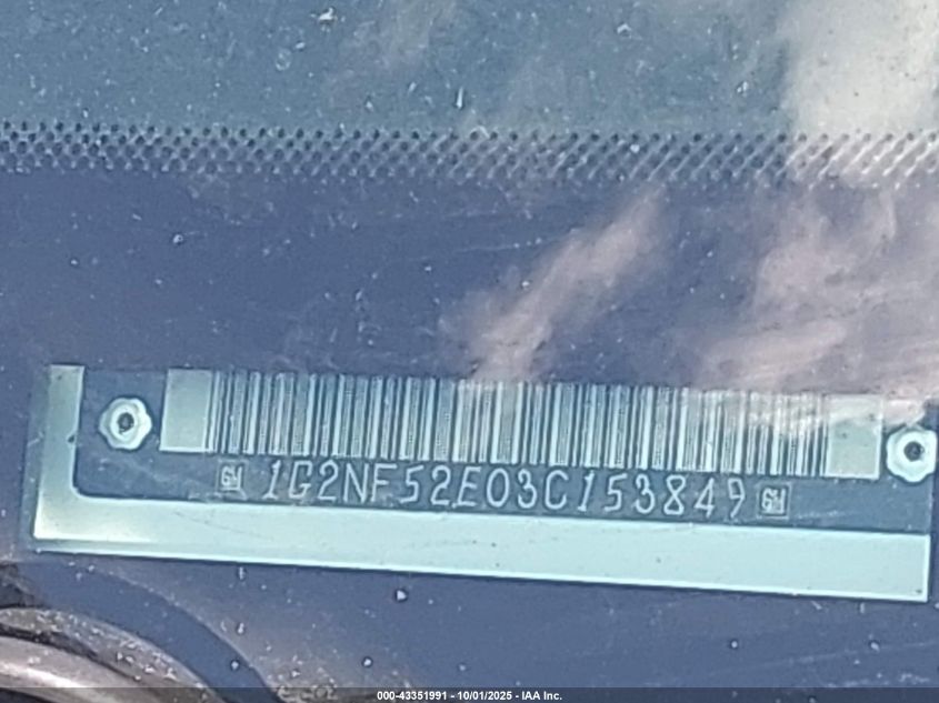 2003 Pontiac Grand Am Se1 VIN: 1G2NF52E03C153849 Lot: 43351991