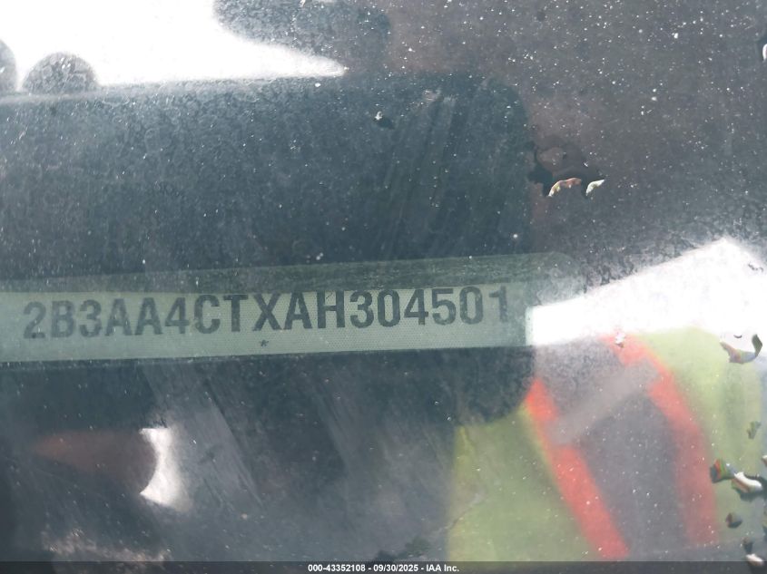 2010 Dodge Charger VIN: 2B3AA4CTXAH304501 Lot: 43352108