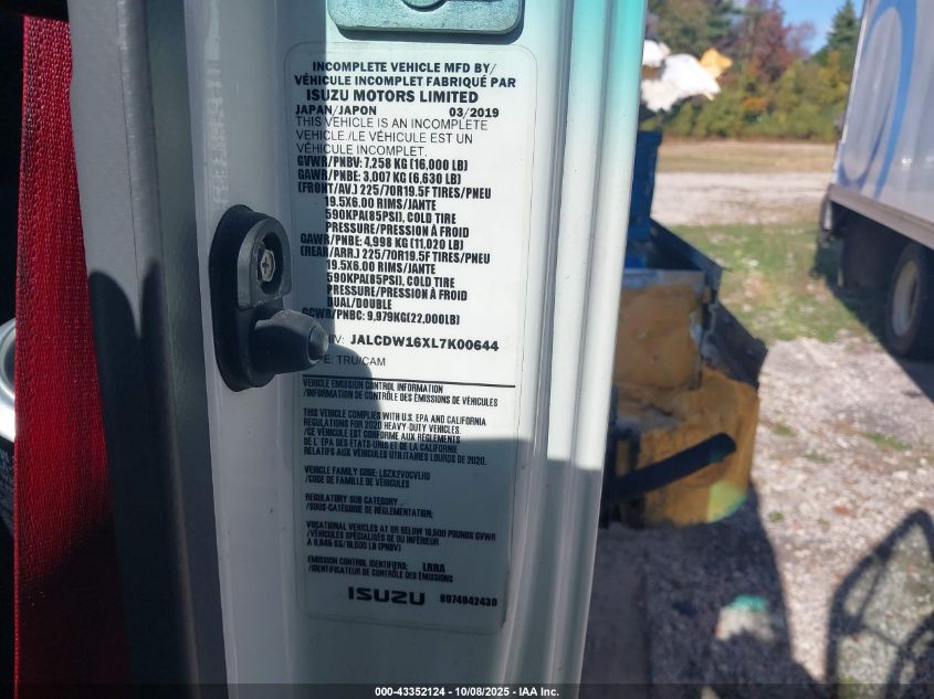 2020 Chevrolet 4500Xd Lcf Diesel VIN: JALCDW16XL7K00644 Lot: 43352124