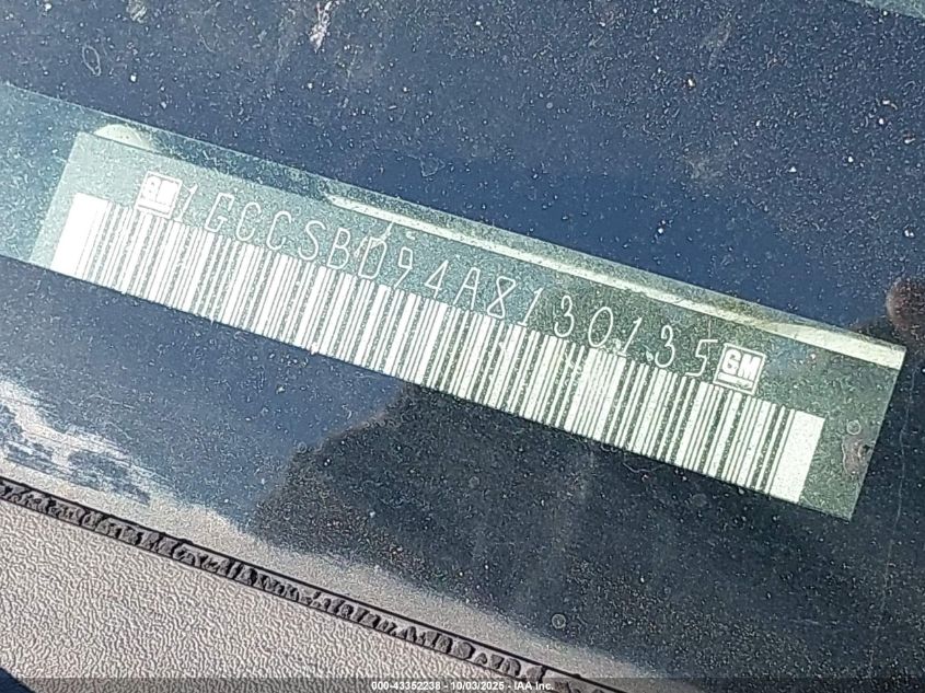 2010 Chevrolet Colorado Work Truck VIN: 1GCCSBD94A8130135 Lot: 43352238