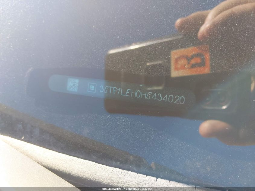 2017 GMC Sierra 1500 VIN: 3GTP1LEH0HG434020 Lot: 43352428