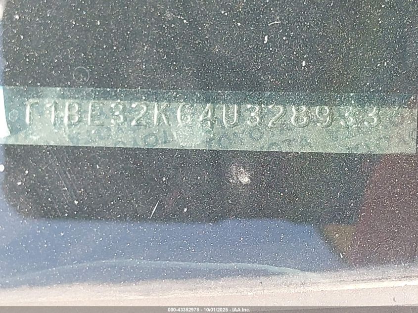 2004 Toyota Camry Le VIN: 4T1BE32K64U328933 Lot: 43352978