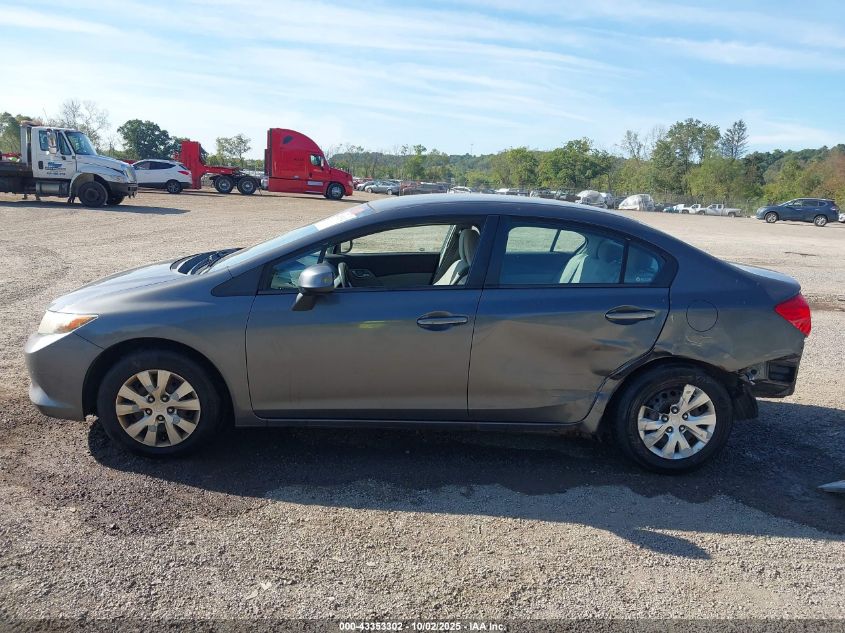2012 Honda Civic Lx VIN: 2HGFB2F55CH581659 Lot: 43353302