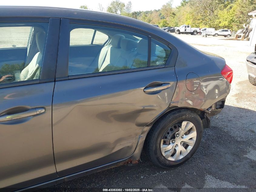 2012 Honda Civic Lx VIN: 2HGFB2F55CH581659 Lot: 43353302