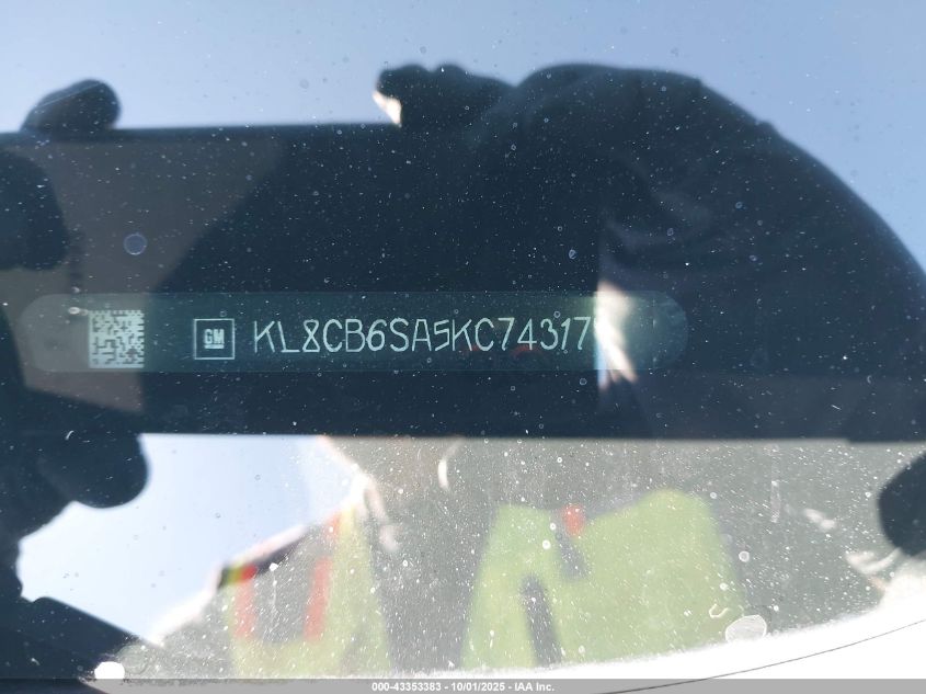 2019 Chevrolet Spark Ls Cvt VIN: KL8CB6SA5KC743179 Lot: 43353383