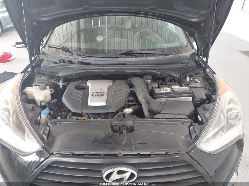 2013 Hyundai Veloster Turbo W/Blue VIN: KMHTC6AEXDU167848 Lot: 43353403