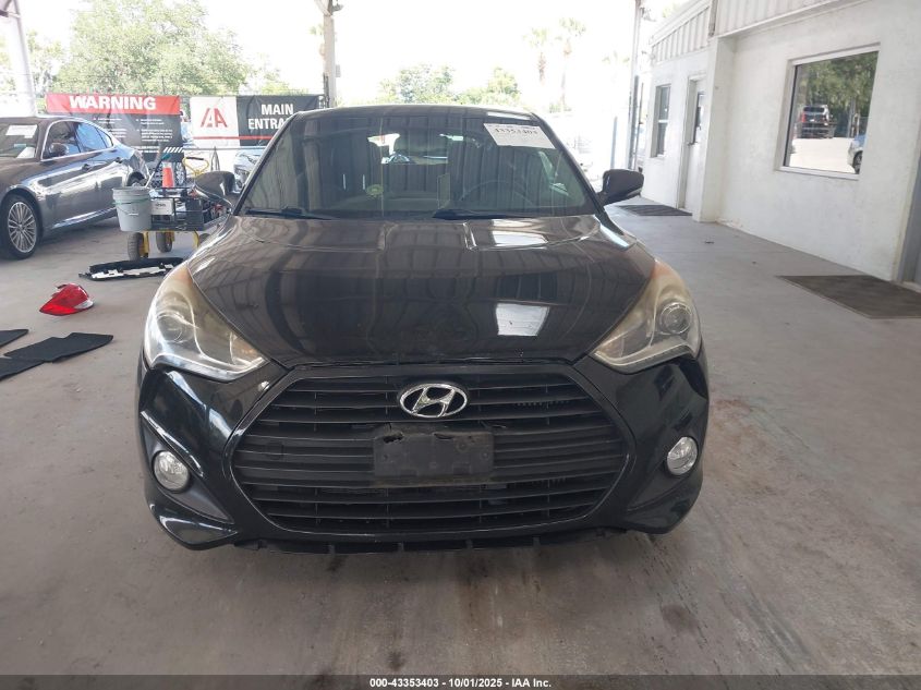 2013 Hyundai Veloster Turbo W/Blue VIN: KMHTC6AEXDU167848 Lot: 43353403