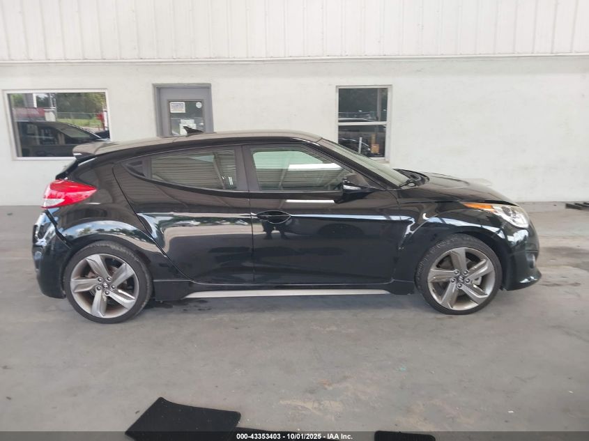 2013 Hyundai Veloster Turbo W/Blue VIN: KMHTC6AEXDU167848 Lot: 43353403