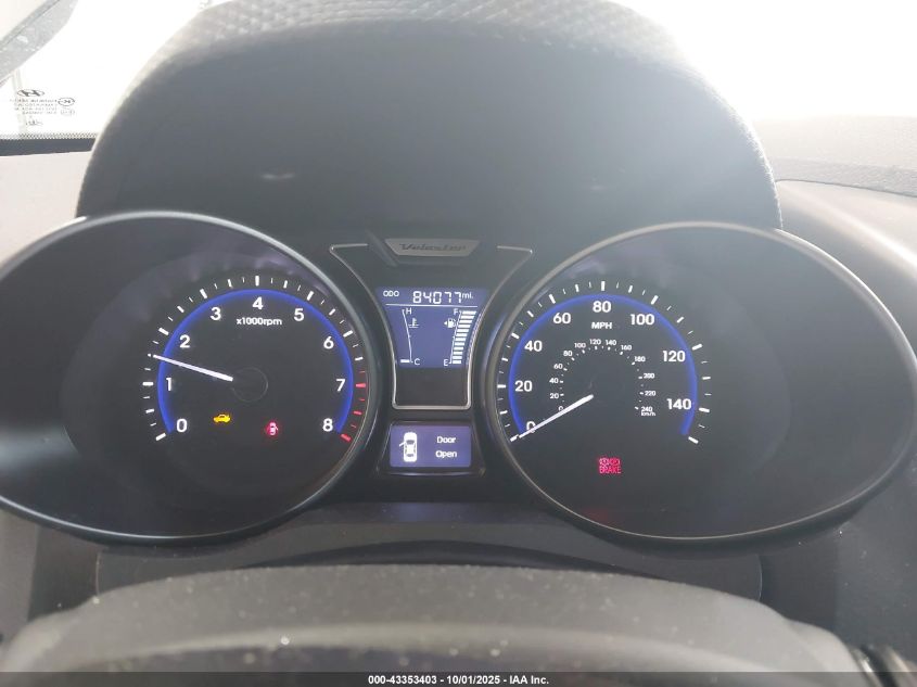 2013 Hyundai Veloster Turbo W/Blue VIN: KMHTC6AEXDU167848 Lot: 43353403