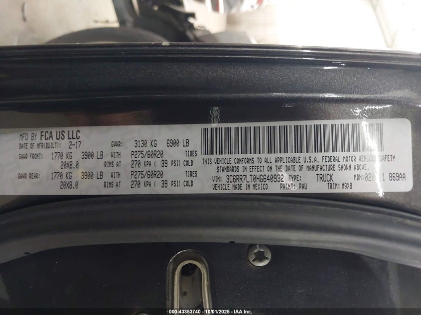 2017 RAM 1500 BIG HORN - 3C6RR7LT0HG640932