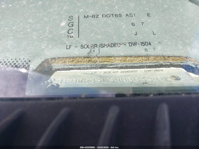 2004 Ford E-350 Cutaway Standard VIN: 1FDWE35L54HB05541 Lot: 43353900