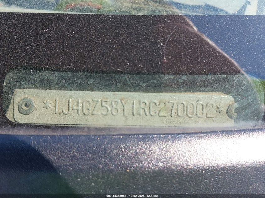 1994 Jeep Grand Cherokee Laredo VIN: 1J4GZ58Y1RC270002 Lot: 43353956