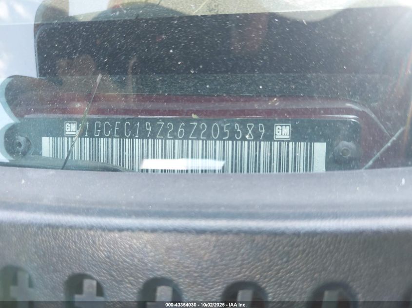 2006 Chevrolet Silverado 1500 Lt2 VIN: 1GCEC19Z26Z205389 Lot: 43354030